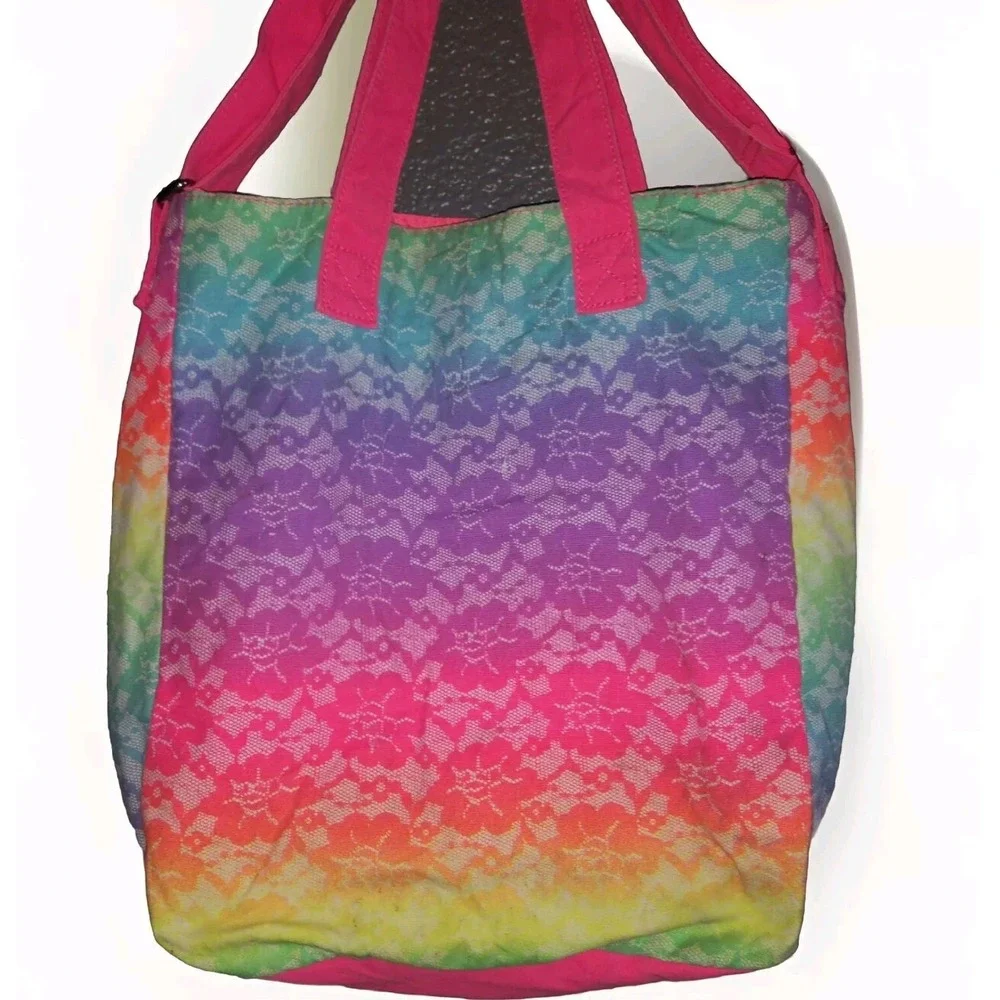 Justice Monogram Tote Bag Silver‎ Sequins 